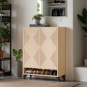 Hommoo 6-Tier Shoe Cabinet Natural - 1 of 4