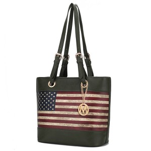 MKF Collection Vera Vegan Leather Patriotic Flag Pattern Women’s Tote Bag by Mia K - 1 of 4