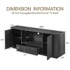 INFURNIC Decorative Storage Cabinets 64 Inch Wavy TV Stand with Rounded Sideboard and Vertical Stripe Design, Black, 64"*15"*24" - 2 of 4