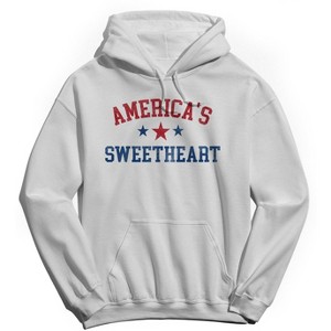 Social Collective Men's America'S Sweetheart  Americana 4Th Of July Long Sleeve Graphic Cotton Sweatshirt Hoodie - 1 of 4