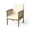 Lyngins 2-Pack Coastal Acacia Wood Outdoor Accent Chairs, Cream Water-Resistant Cushions, Patio Accent Chair, Outdoor Armchair for Backyard/Patio - 3 of 4