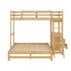 CAVINAS Twin over Full Bunk Bed with Desk Pine Bed Frame with Drawers and Inclined Ladder for Bedroom - 4 of 4