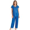 Collections Etc Rose Trim Short Sleeve Pajama Set - 4 of 4