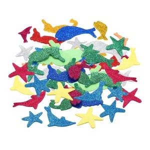 Unique Bargains Sea Fish Style Self-Adhesive Glitters Home Decor Card DIY Foam Stickers - 1 of 4