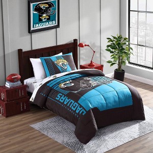 NFL Jacksonville Jaguars Status Bed In A Bag Sheet Set - Twin - 1 of 1