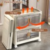 Plastic Living Room Bedroom Storage Cabinet Folding Cabinet Storage, W65/80CM H145CM Household Cabinet Multi-Layer Storage Cabinet - 3 of 4
