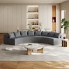 KWPZQEB Curved Sectional Sofa, Symmetrical Modular Semi Circular Sofa with Pillows, Corduroy Corner Sofa for Living Room, No Assembly Needed - 2 of 4