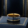 Jewelry Avalanche Black IP Faceted Tungsten Carbide Wedding Band, Grooved, Dome, Comfort-fit, 8mm - 2 of 4
