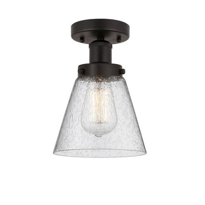 Cone - 1 Light Semi-Flush Mount In Industrial Style-8.25 Inches Tall and 6.5 Inches Wide