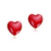 Guili 14K Gold Plated with Red Enamel Heart Design Stud earrings - 2 of 2