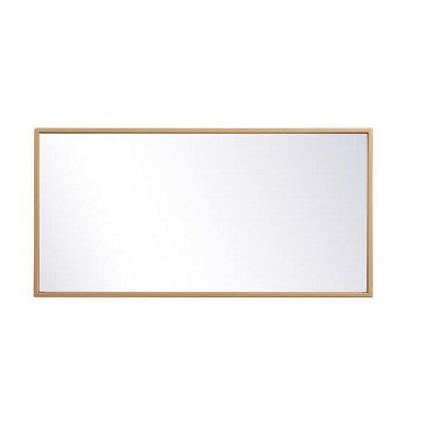 Transitional Silver Wood Rectangular Wall Mirror 14x28 Inch