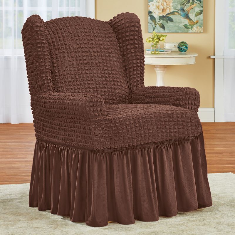 Collections Etc Textured Ruffled Slipcover, 2 of 4