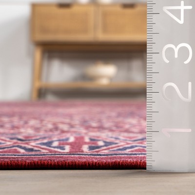 Bagmati Pink Synthetic Washable 5' x 8' Area Rug