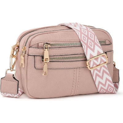 Crossbody Bags for Women, 6-Pockets Purses for Women, Vegan Leather Handbags Shoulder Bag for Travel Shopping