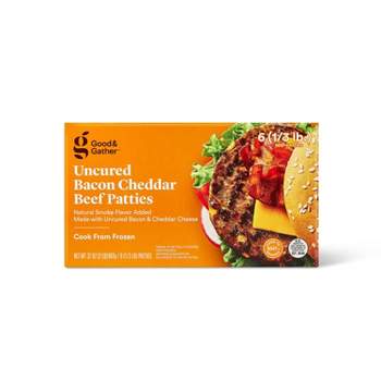 Uncured Bacon and Cheddar Beef Patties - Frozen - 2lbs - Good & Gather™