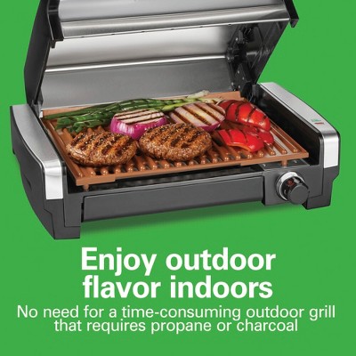 Hamilton Beach Stainless Steel Indoor Searing Grill with Ceramic Plate
