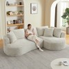 Dolonm 121" Modern Curved L-shaped Sofa,Compression Boneless Sofa,Minimalist Design,Corduroy Fabric,No Assembly,for Living Room,Bedroom - 3 of 4