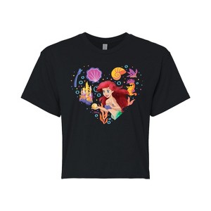 Women's - Disney Princess - Heart Ariel Cropped Graphic T-Shirt - 1 of 4