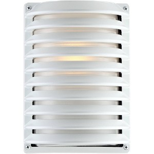 John Timberland Modern Industrial Outdoor Wall Light Fixture White Grid 10" Frosted Glass for Post Exterior Barn Deck House Porch Yard Posts Patio - 1 of 4
