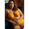 Curvy Couture Women's Mesh High Cut Brief Panty Sunset Glow - 3 of 4
