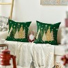 Christmas Trees Star Green Throw Pillow Covers Set of 2, 18 x 18 Inch Snowflake - 2 of 4