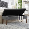 Lyngins 48" Plush Tufted Velvet Storage Bench, Upholstered Ottoman with Storage, Bed Bench with Nail Accents, Entryway Bench, Foot Stool - 2 of 4
