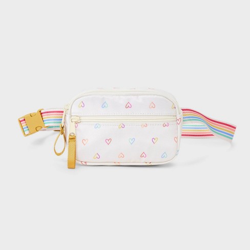 Girls' Heart Print Fanny Crossbody Bag - Cat & Jack™️ White - image 1 of 4