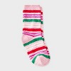 Kid's Lollipop Christmas Cozy Crew Socks - Pink 2-5 - 2 of 3