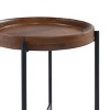 20" Brookline Round End Table Medium Chestnut - Alaterre Furniture: Chic Industrial, Fixed Tray Top - 4 of 4