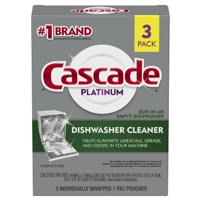 Cascade Platinum Dishwasher Cleaner - 3ct