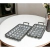 HomeRoots Set of Two Gray Metal Handmade Serving Tray With Handles - 2 of 4