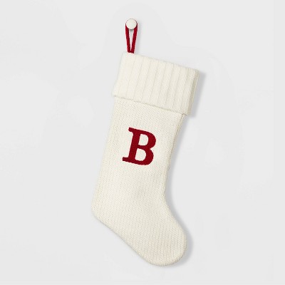 Knit Monogram Christmas Stocking White B - Wondershop™ : Target