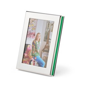 Kit Kemp by Spode Photo Frame, Cabana Design, Silverplate with Velvet Backing, Elegant Tabletop Decor, Perfect for Showcasing Cherished Memories - 1 of 4