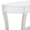 Olivia & May Set of 2 Glam Fir Console Tables with Mirror White : Elegant Half Moon, Wood Frame, No Assembly - image 3 of 4