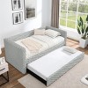 DOMETOUR Twin Size Daybed, Upholstered sofa bed,The bottom pulls out to form a bed ,Plaid corduroy fabric- Dark grey(86*43.5*34 inch) - 2 of 4