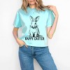 Simply Sage Market Happy Easter Bunny Outline Boxy Crop Top - 2 of 4