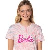 Barbie Womens' Title Logo Tie-Dye Nightgown Sleep Pajama Shirt For Adults Multicolored - 3 of 4