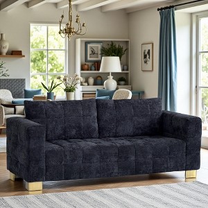 GDFStudio Arlo 82" Modern 3-Seater Tufted Chenille Upholstered Sofa with Stainless Steel Legs - 1 of 4