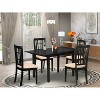 5-Piece Black Finish Solid Wood Top - Rectangular Dining Room Set  - Seats 4 - 2 of 4