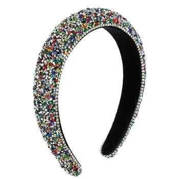 Unique Bargains Women's Bling Rhinestone Padded Headband Glitter Hair Accessories 1.18 Inch Wide Multicolor 1 Pc