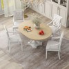 5 PCS Extendable Wood Dining Table Set with Round Table and 4 Upholstered Chairs-ModernLuxe - 2 of 4