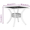 vidaXL Garden Table White Cast Aluminum 31.5 in x 31.5 in Durable - 4 of 4