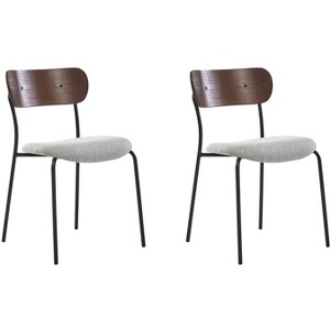 Nordlys Set of 2 Metal and Bouclé Dining Chairs Modern Design Style Upholstery Dining Room - 1 of 4