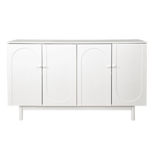 NicBex 59.06 Inch 4-Door Intaglio Storage Cabinet with Pine Legs and Solid Wood Pulls for Living Room and Entryway - 1 of 4