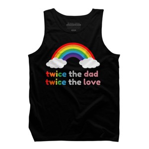 Adult Design By Humans Rainbow Twice The Dad & Love By Tank Top - 1 of 2