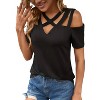 Women's Off the Shoulder Strappy Top - Shiying - 4 of 4