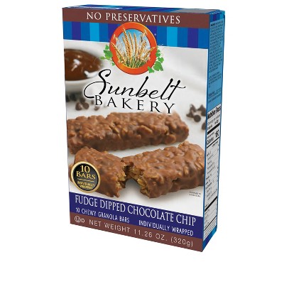 Sunbelt Bakery Fudge Dipped Chocolate Chip Granola Bars 10ct : Target