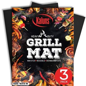 Kaluns Grill Mat, Set of 3 BBQ Mats, Heat Resistant, Nonstick and Reusable