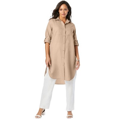 Jessica London Women's Plus Size Linen Mega Tunic
