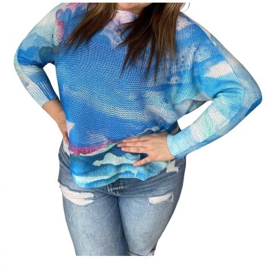 Women's Shades Of The Tide Batwing Sweater - Look Mode USA
